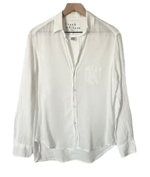 Frank & Eileen Eileen 100% Cotton White Voile Button Down Shirt Size Small thumbnail 1