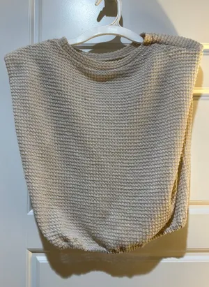 Short Sleeve Sweater Tan thumbnail 1