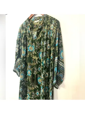 Natural Life Green Floral boho Maxi Dara Dress thumbnail 4