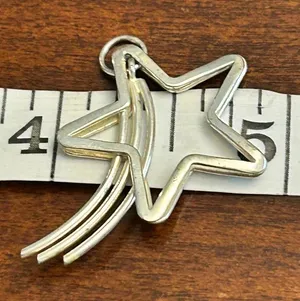 Silver plated pendant shooting star cute thumbnail 1