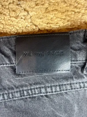 Free People We The Free Black Denim Bermuda Jort Shorts Raw Hem Size 28 NWOT thumbnail 5