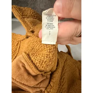Aerie Sherpa Pullover Womens Large Mustard Yellow Henley Fleece Button Pocket thumbnail 4