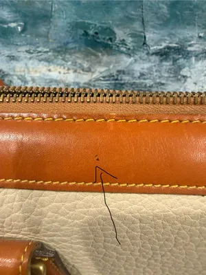 Vintage Dooney Bourke Cream/ British Tan Shoulder Satchel Bag Purse Y2K Leather thumbnail 12