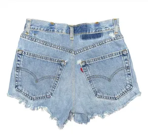 Vintage Reworked Levi’s High Rise Cut Off Denim Shorts Women’s 26 Light Wash thumbnail 1