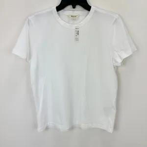 Madewell Cotton Perfect Crewneck Tee Eyelet White Basics Womens Small NWT thumbnail 6
