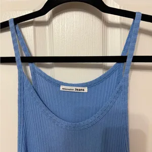 Reformation Blue Jael Ribbed Sleeveless‎ Maxi Dress XL thumbnail 8
