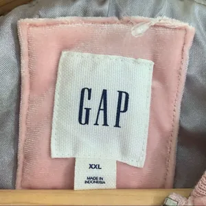 GAP pink down alternative crushed velvet coat thumbnail 5