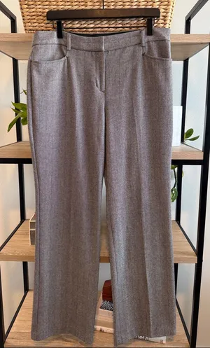 Express Editor Wide Leg Mid Rise Jacquard Woven Career Dress Pant Trouser, 12 thumbnail 1