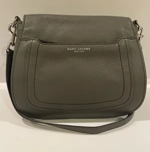 Marc Jacobs Empire Crossbody Bag Gray Pebbled Leather Purse thumbnail 1
