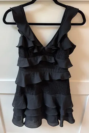 Bardot Black Ruffle Mini Dress thumbnail 1