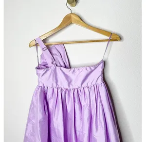 NWT Anthropologie Atsu Sally Bow One Shoulder Maxi Dress Lilac Purple XXS thumbnail 9