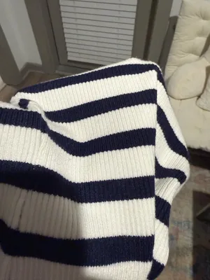 Edikted Maxi Navy White Stripe Knit Dress thumbnail 4