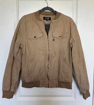 FXN Tan Bomber Jacket Size M thumbnail 1