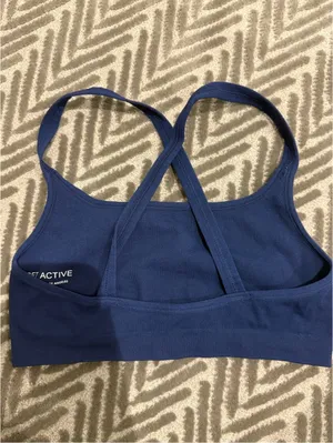 SET Active Navy Blue Seamless Crossback Sports Bra thumbnail 2