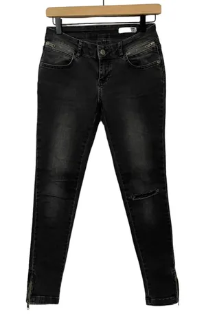 Anine Bing Double Zipper Skinny Jeans - Charcoal - 26 thumbnail 1