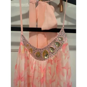 Victoria's Secret Pink Floral Beaded Halter Mini Dress M/M NWT valentine slip thumbnail 2