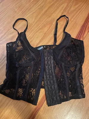 Misguided Black Lace Corset thumbnail 1