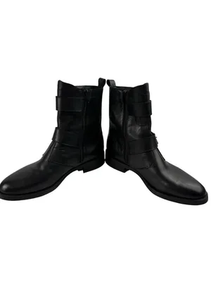*Emanuel Crasto Womens Brown Italian Leather Moto Biker Buckle Classic Boots 40 thumbnail 8