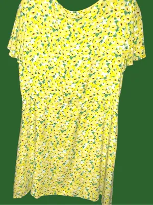 Loft brand adorable Yellow Floral Short-Sleeve Midi Dress thumbnail 10