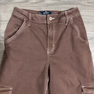 Hollister Ultra High-Rise Dad Jeans‎ Brown Cargo Contrast Stitch 3R W26 L31 thumbnail 5