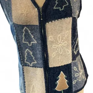 Vintage Northcrest Embroidered Grannycore Zip up Sweater Vest Small Blue‎ thumbnail 2