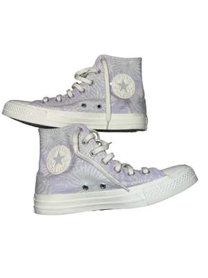 Converse Lavender Palm/floral print High Top Sneakers thumbnail 5