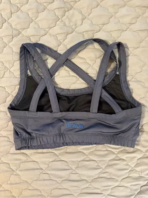 KIAVA Gray Crossback Sports Bra in Slate thumbnail 2