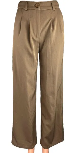 Princess Polly Tan Pleated High Rise Ankle Wide Leg Trouser Dress Pants Size 0 thumbnail 1