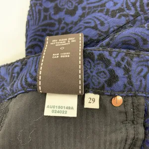 7 For All Mankind Jeans 29 Blue Black Floral Damask Skinny Stretch AU0150149A thumbnail 8
