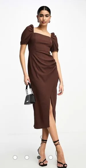 ASOS Midi Chocolate Dress thumbnail 2