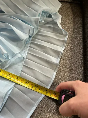 Azazie Sea Glass Raychelle Pleated V-Neck Chiffon Maxi Dress | Size 6 thumbnail 17
