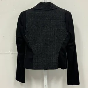 Tahari Women's Plaid Wool Blend Moto Jacket Black Gray Mixed‎ Media MR87X103 thumbnail 2