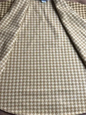 Collection XIIX Women's Houndstooth Fleece Poncho Cape Shawl Wrap L/XL Beige thumbnail 13