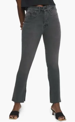Good American Good Boy High Waist Skinny Jeans Womens Size 2/26 Raw Hem‎ Stretch thumbnail 1