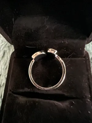 Women’s Stainless Steel Silver Faux Emerald Adjustable Band Size 7-9 thumbnail 3
