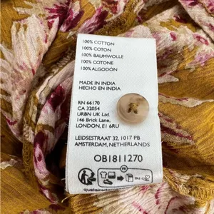 Anthropologie‎ Pilcro Short Sleeve Batwing Floral Button Up Blouse S/M thumbnail 8