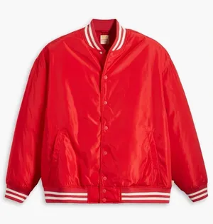 Levi’s Gold Tab Redwood Tech Baseball Jacket Women’s XL Oversized Red‎ Bomber thumbnail 1