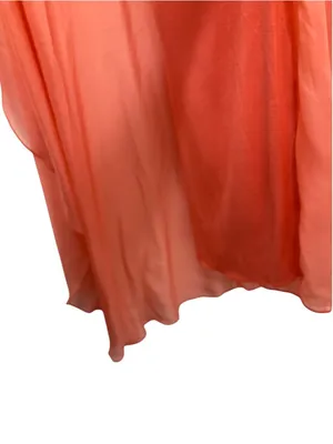 Tommy Bahama Lanai Breeze Double Layer Chiffon Tunic Dress M Coral Pink Tassel thumbnail 10