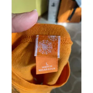 Women's Orange Black Halloween Pumpkin Print Short Sleeve Tee L thumbnail 4