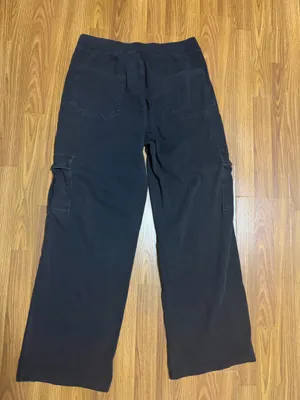 Halara High Waisted Pull On Cargo Wide Leg Travel Pants Black Size XL. thumbnail 3