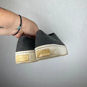 Vince Warren Grey Wool Felt Front Zip Platform Sneakers Shoes Womens 8 M EUR 38 thumbnail 4