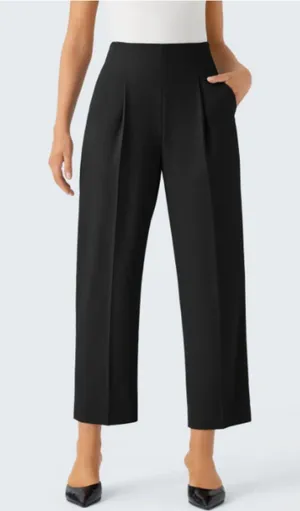 Halara High Waisted Shirred Pocket Tapered Straight Leg 7/8 Length Work Pants M thumbnail 1