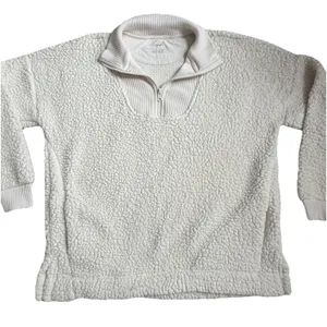 Aerie Dream Sherpa Cream Quarter‎ Zip Pullover Sweatshirt Sweater Jacket Size XS thumbnail 2