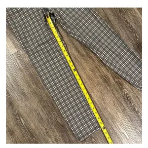Uniqlo grey check  cropped drawstring pants thumbnail 8