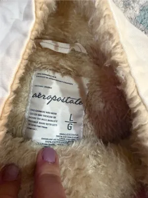 Vintage Y2K Aeropostale Faux Fur Lined Jacket Women’s Large Cream thumbnail 5