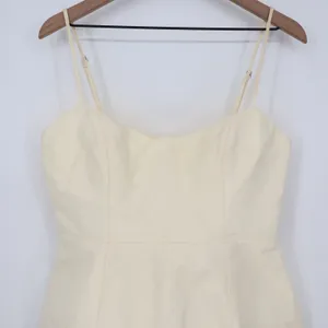 Showpo Carolina Mini Dress Off White Scoop Neck Panel Bodice Womens Size 8 thumbnail 3