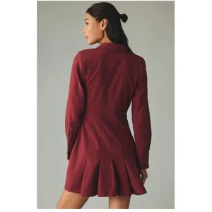NWT ANTHROPOLOGIE Pilcro Crimson VNeck Seamed Mini Dress sz 8 thumbnail 2