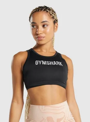 Gymshark Size M GS Power Crop Tank Top Black thumbnail 1