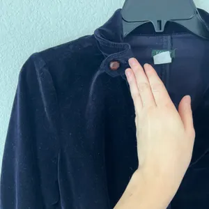 J. Crew Dark Blue Velvet Holiday Blazer Size Small thumbnail 3