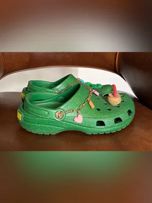 Lucky Charms Crocs sz J 6 Sparkle Green Clog Classic Marshmallow Charms jibbits thumbnail 2